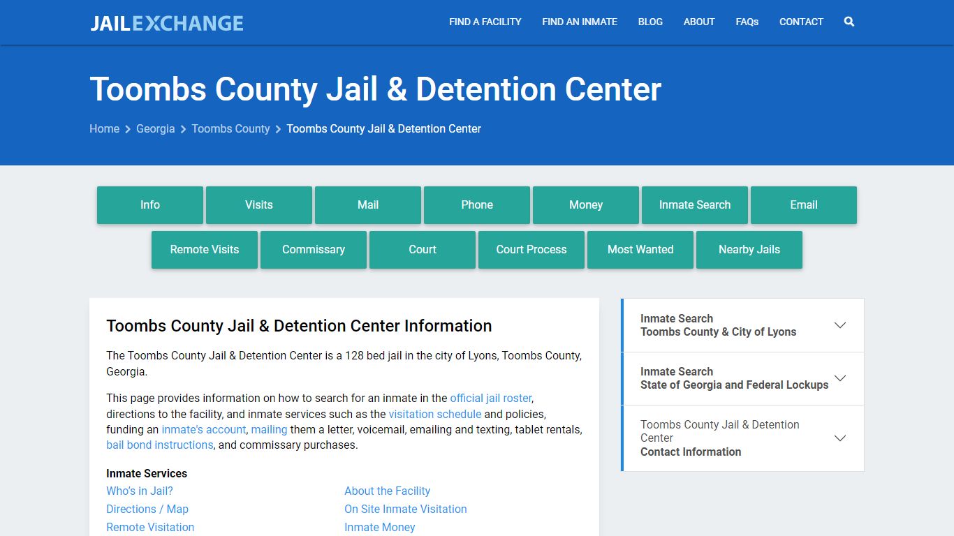 Toombs County Jail & Detention Center - Jail Exchange